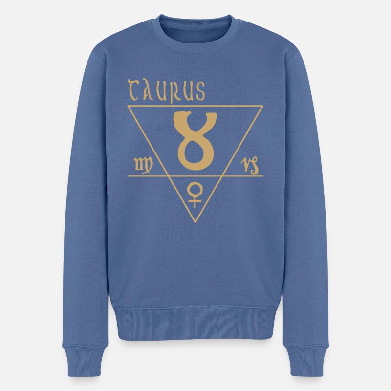 Stier - Männer Premium Bio Pullover - Taubenblau