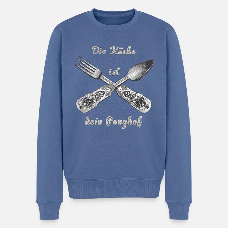 Die Küche ist kein Ponyhof - Männer Premium Bio Pullover - Taubenblau