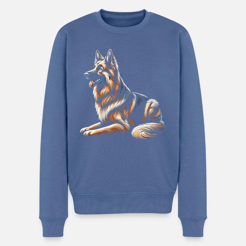 Berger allemand - Pull Premium bio Homme - bleu pigeon