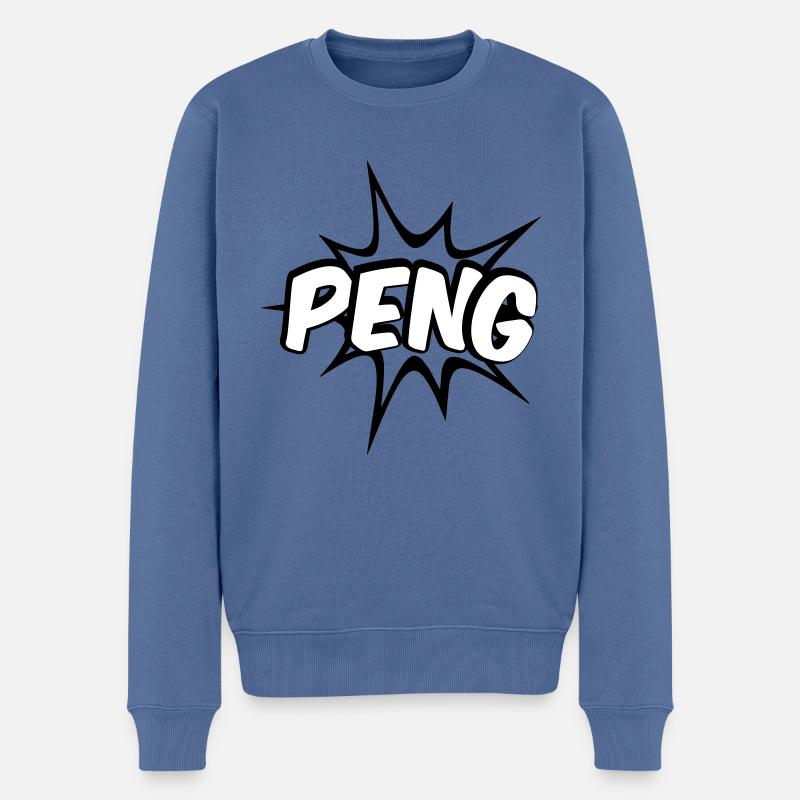 Peng Comic Design - Männer Premium Bio Pullover - Taubenblau