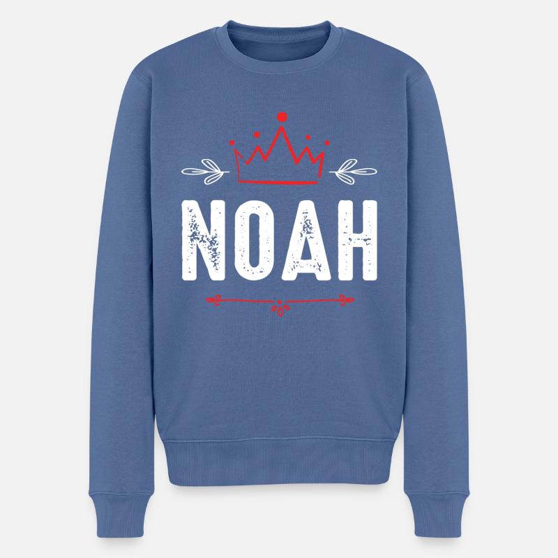 Noah - Männer Premium Bio Pullover - Taubenblau