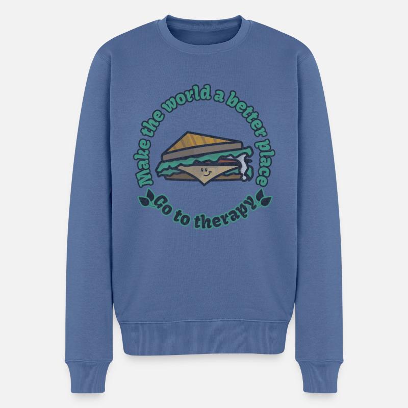 Rendre le monde meilleur - Pull Premium bio Homme - bleu pigeon