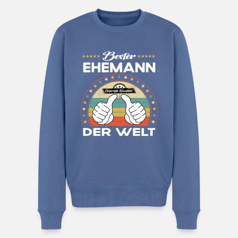 Bester ehemann der Welt - Männer Premium Bio Pullover - Taubenblau