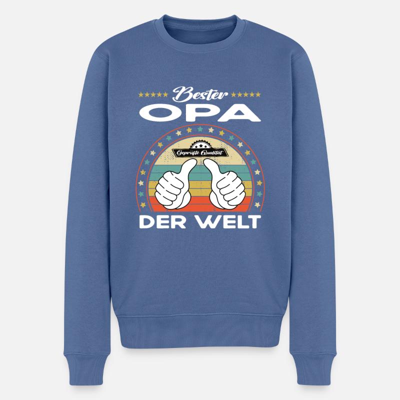Bester opa der Welt - Männer Premium Bio Pullover - Taubenblau
