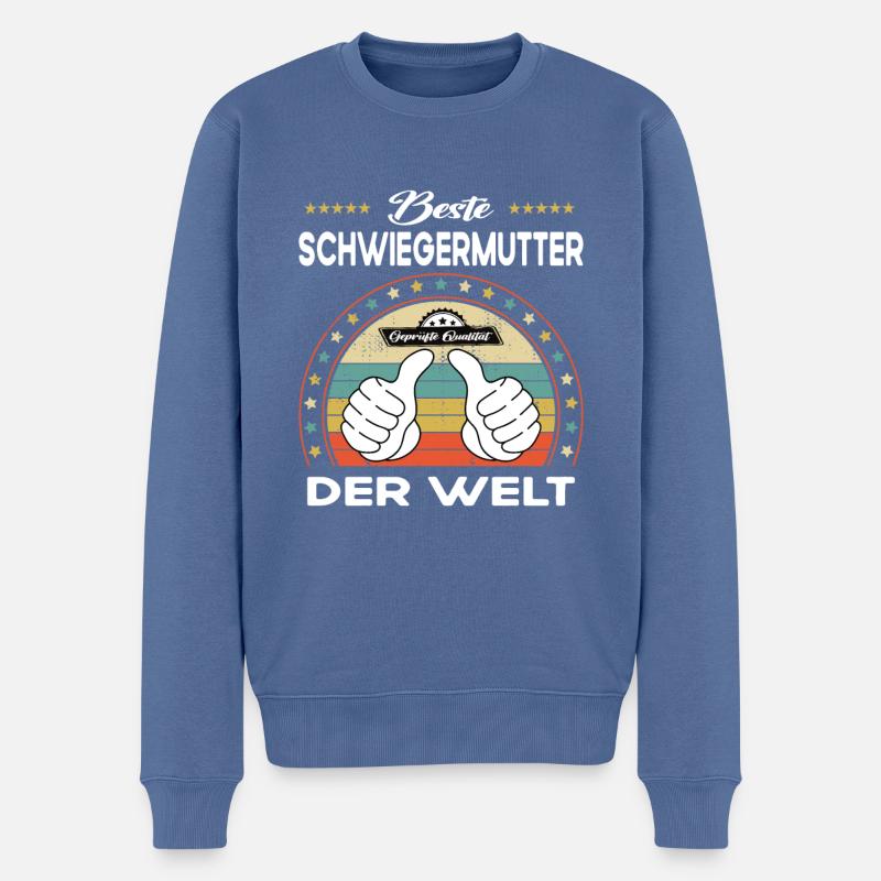 Beste schwiegermutter der Welt - Männer Premium Bio Pullover - Taubenblau