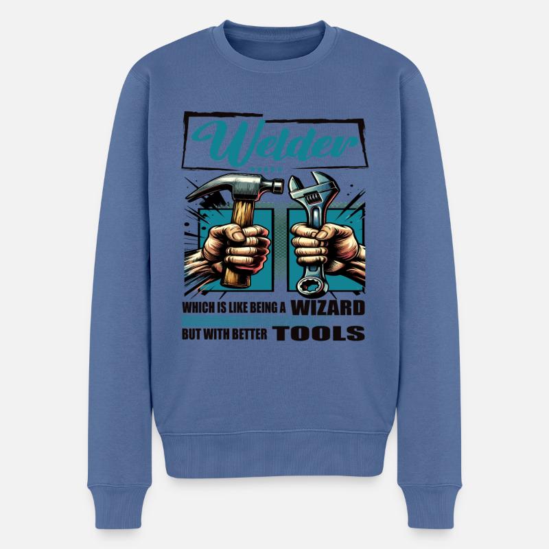 Upholsterer Profession Saying Worker - Men's Premium Organic Jumper - stone blue
