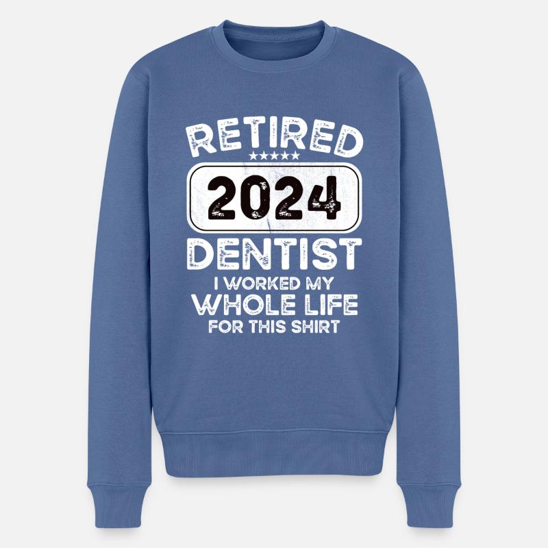 Dentiste retraité 2024 - Pull Premium bio Homme - bleu pigeon