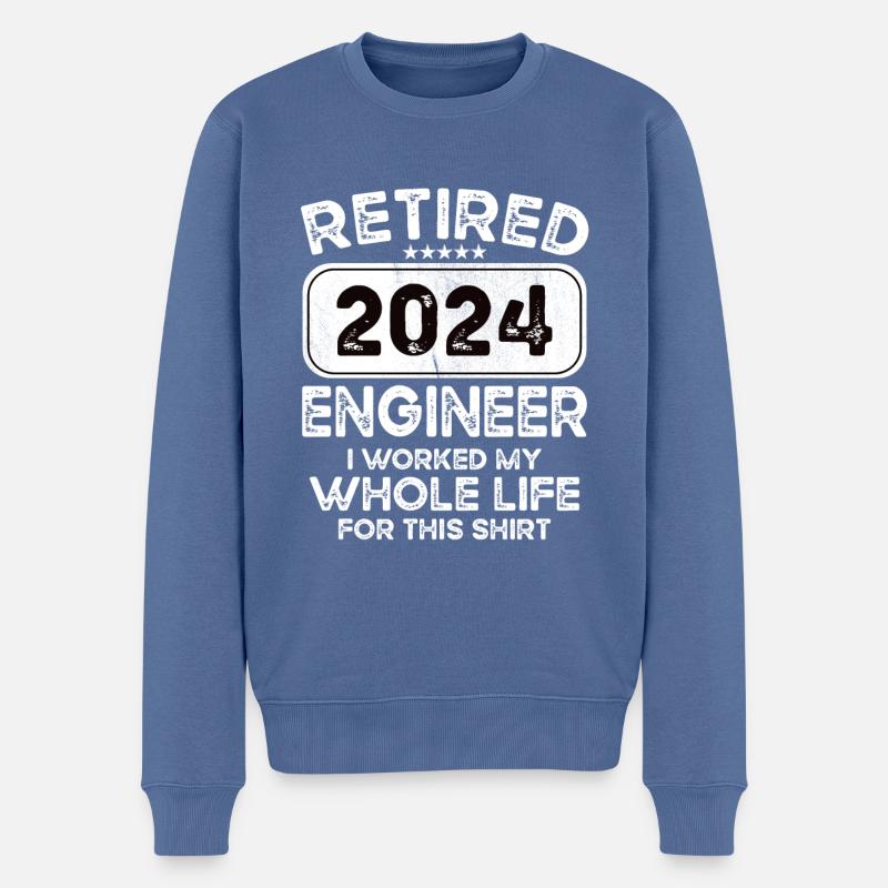 Retired Engineer 2024 - Männer Premium Bio Pullover - Taubenblau