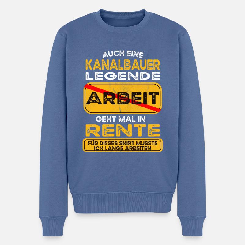Kanalbauer lustiges Rente Pension - Männer Premium Bio Pullover - Taubenblau