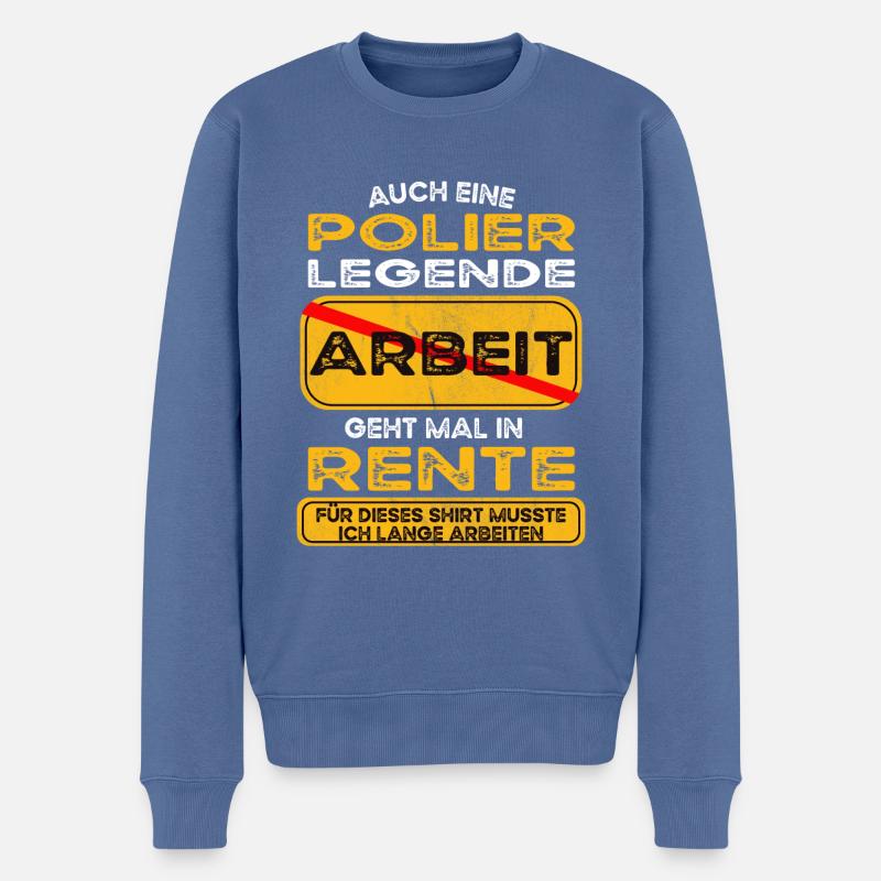 Polier lustiges Rente Pension - Männer Premium Bio Pullover - Taubenblau