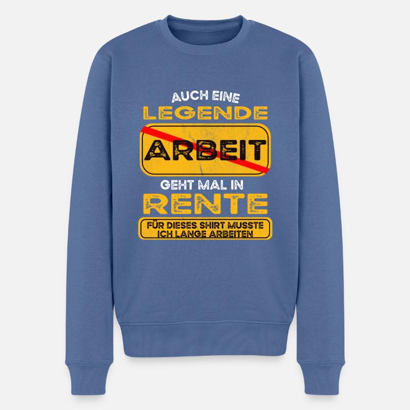 Legende lustiges Rente Pension - Männer Premium Bio Pullover - Taubenblau