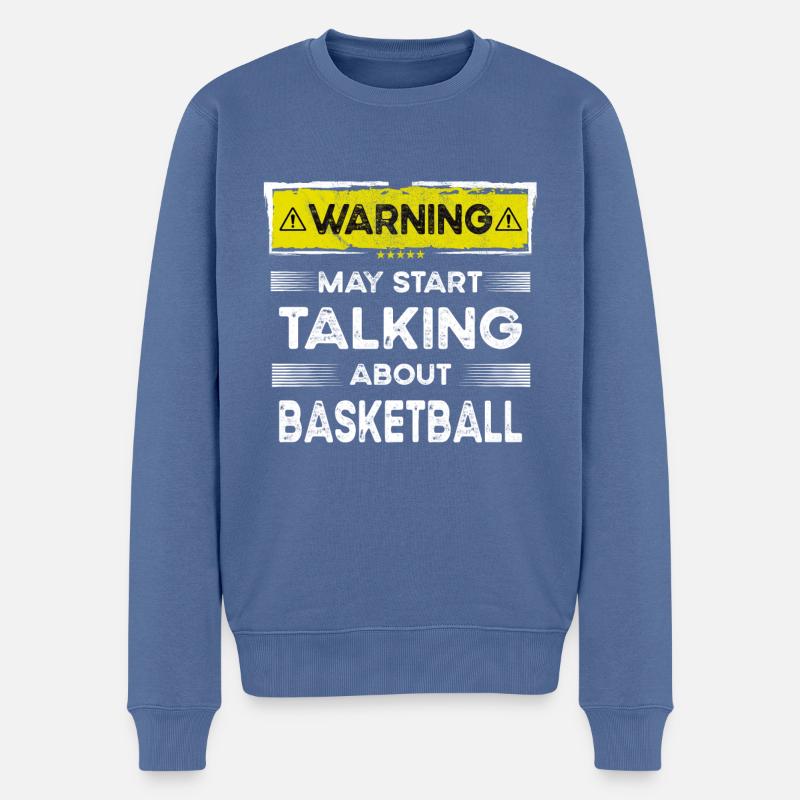 Parler de basket-ball drôle - Pull Premium bio Homme - bleu pigeon