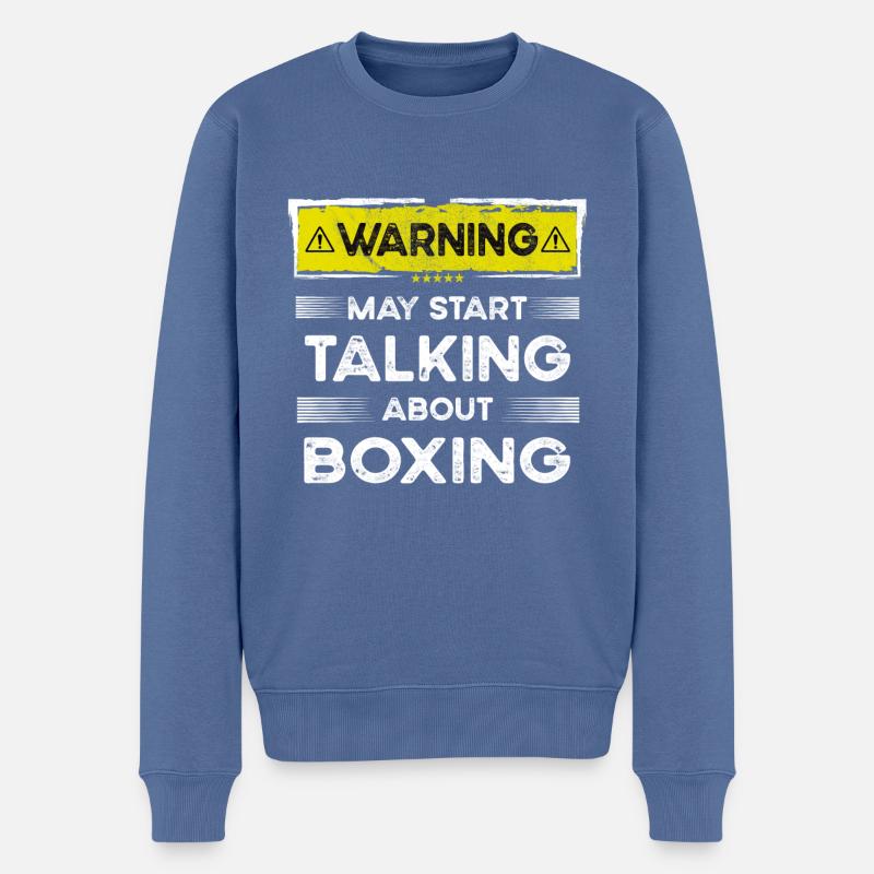 Parler de boxe drôle - Pull Premium bio Homme - bleu pigeon