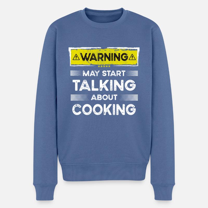 Talking about Cooking funny - Männer Premium Bio Pullover - Taubenblau