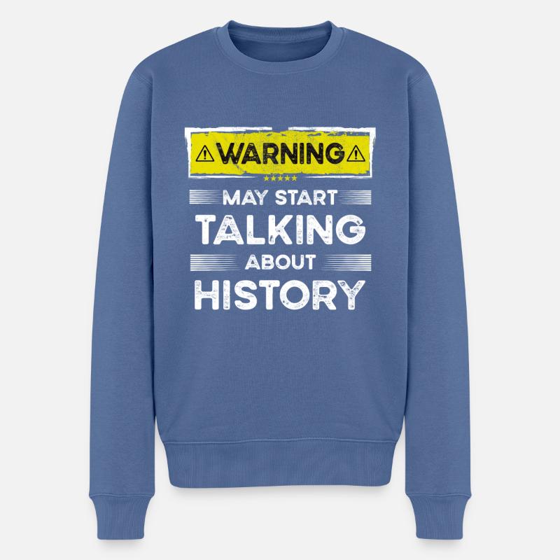 Parler de l’histoire drôle - Pull Premium bio Homme - bleu pigeon