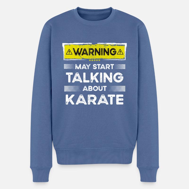 Talking about Karate funny - Männer Premium Bio Pullover - Taubenblau