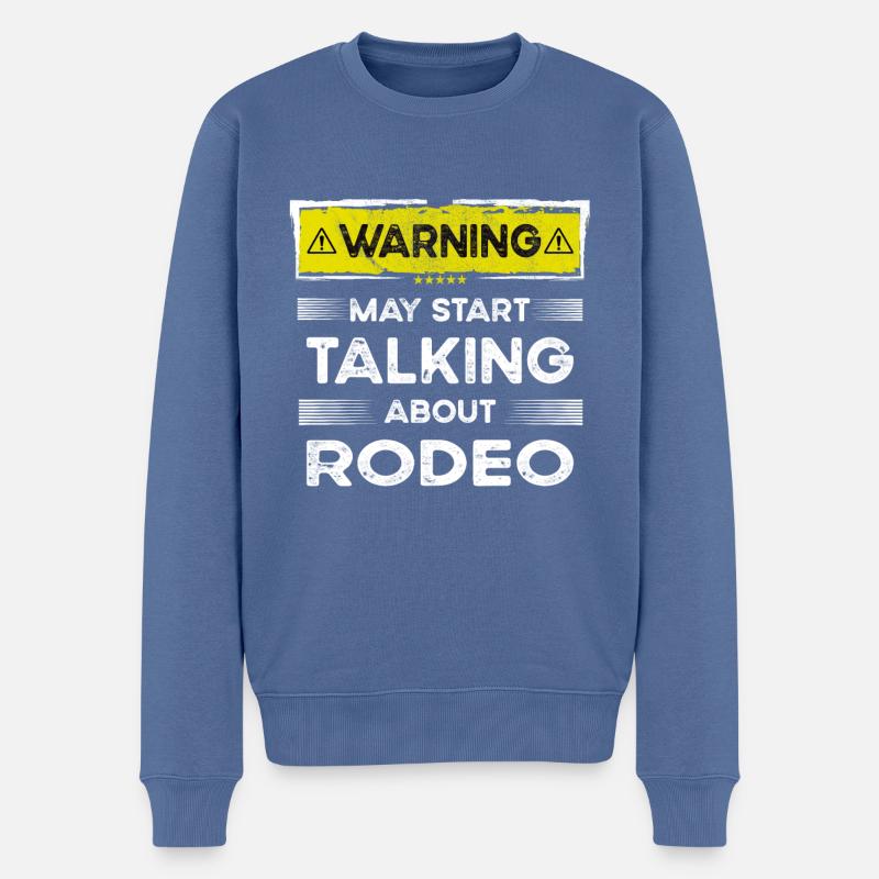 Talking about Rodeo funny - Männer Premium Bio Pullover - Taubenblau