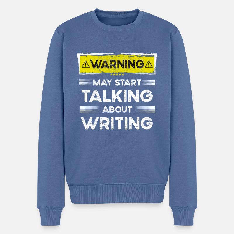 Talking about Writing funny - Männer Premium Bio Pullover - Taubenblau
