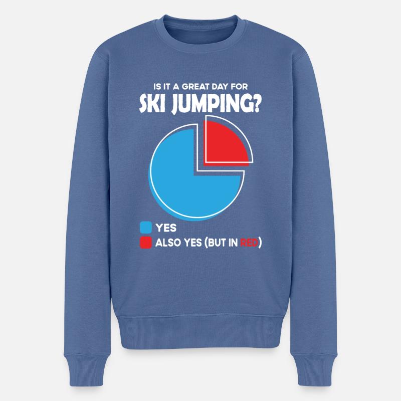 Is it a great Day for ski jumping - Männer Premium Bio Pullover - Taubenblau