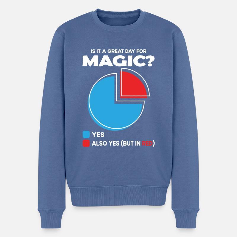 Is it a great Day for magic - Männer Premium Bio Pullover - Taubenblau
