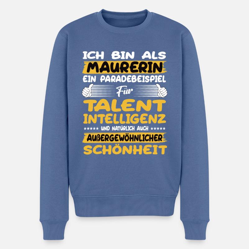 Mason, un excellent exemple de talent - Pull Premium bio Homme - bleu pigeon