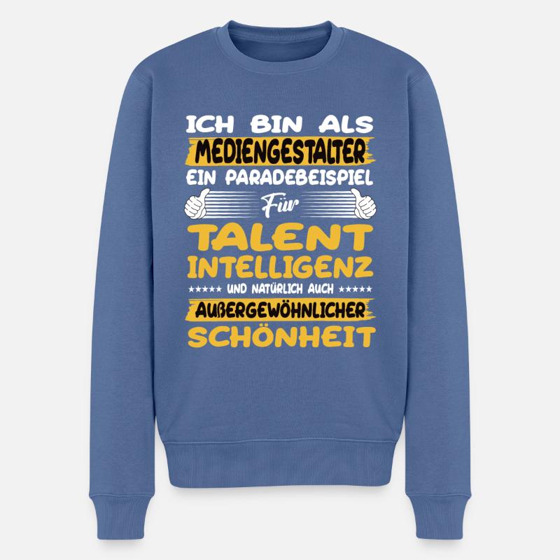 mediengestalter ein Paradebeispiel für Talent - Männer Premium Bio Pullover - Taubenblau