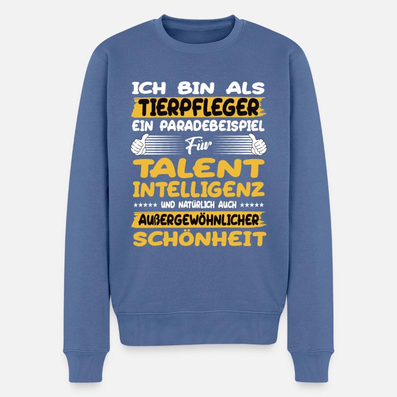 tierpfleger ein Paradebeispiel für Talent - Männer Premium Bio Pullover - Taubenblau