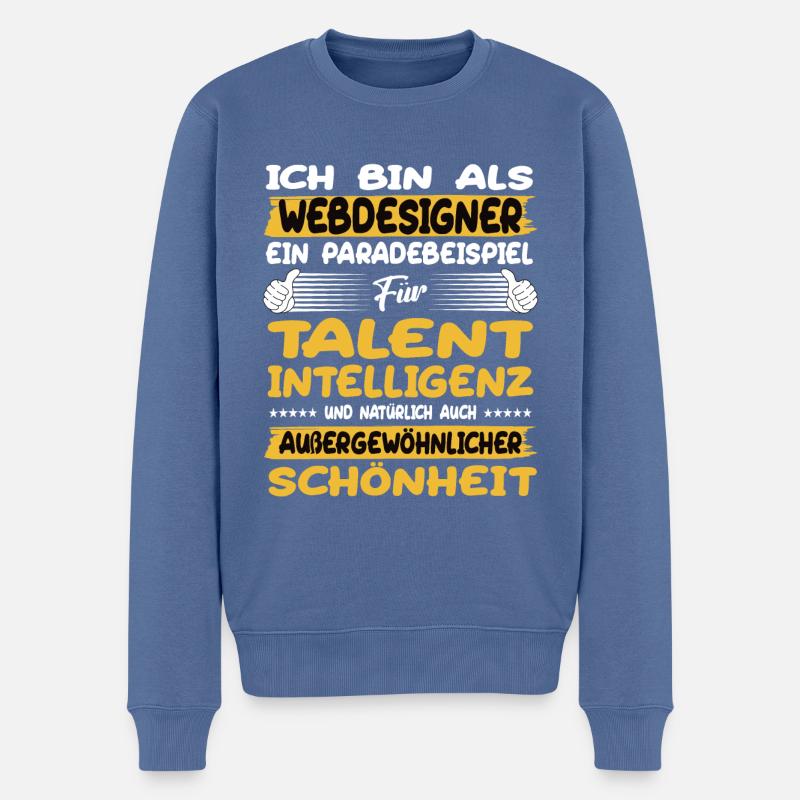 webdesigner ein Paradebeispiel für Talent - Männer Premium Bio Pullover - Taubenblau