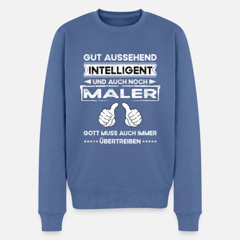 Peintre Beau Intelligent - Pull Premium bio Homme - bleu pigeon