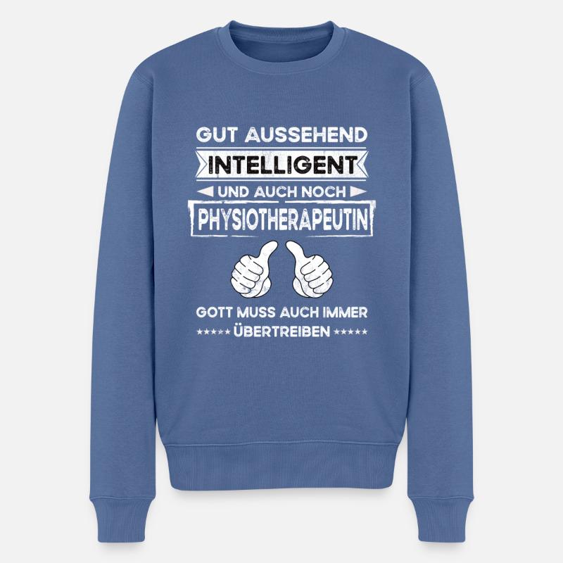 Kinésithérapeute Beau Intelligent - Pull Premium bio Homme - bleu pigeon