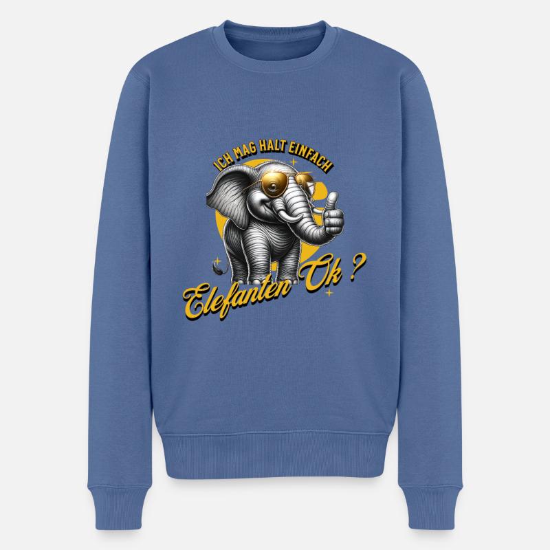 J’aime juste les éléphants - Pull Premium bio Homme - bleu pigeon