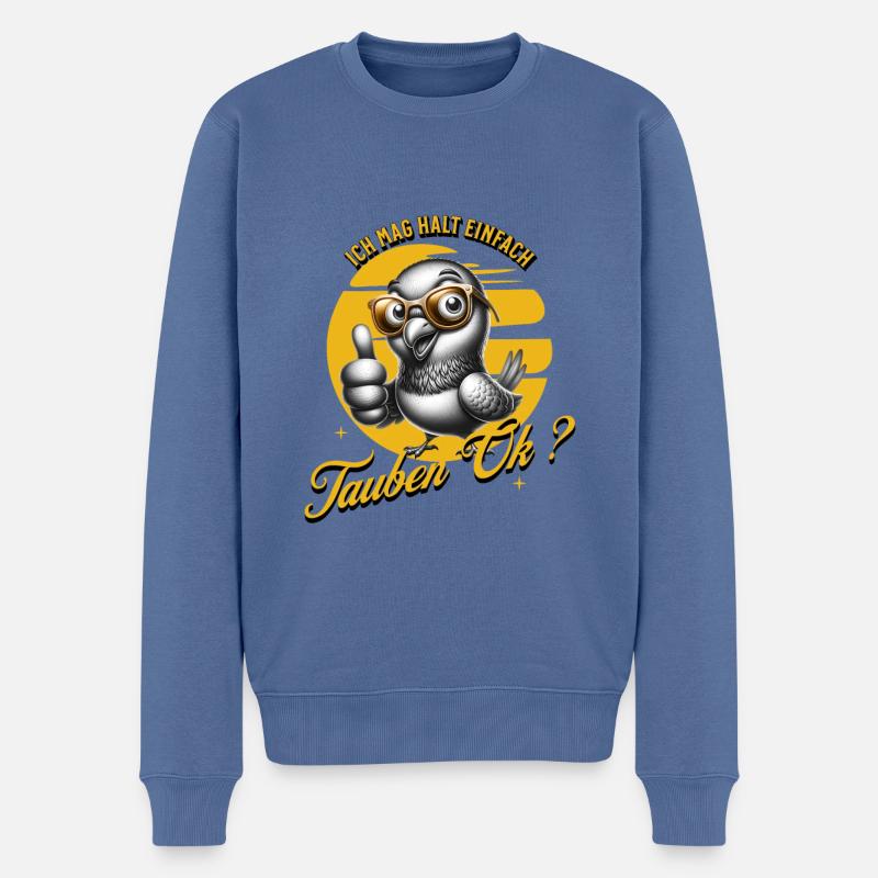 J’aime juste les pigeons - Pull Premium bio Homme - bleu pigeon