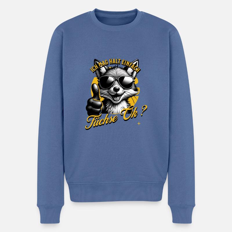 J’aime juste les renards - Pull Premium bio Homme - bleu pigeon