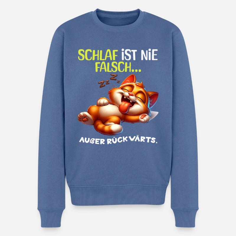 Bin Müde Faul Lustige Schlafanzug Morgenmuffel - Männer Premium Bio Pullover - Taubenblau