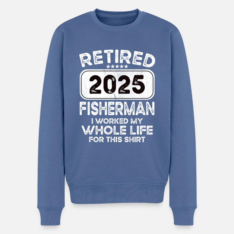 Retired Fisherman 2025 - Männer Premium Bio Pullover - Taubenblau