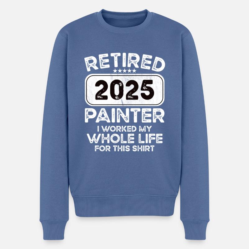 Retired Painter 2025 - Männer Premium Bio Pullover - Taubenblau
