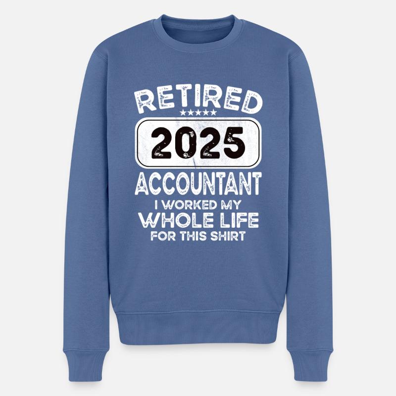 Retired Accountant 2025 - Männer Premium Bio Pullover - Taubenblau