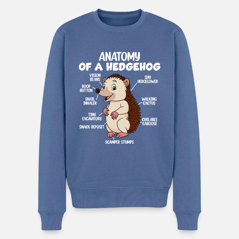 Anatomie eines Igels - Männer Premium Bio Pullover - Taubenblau