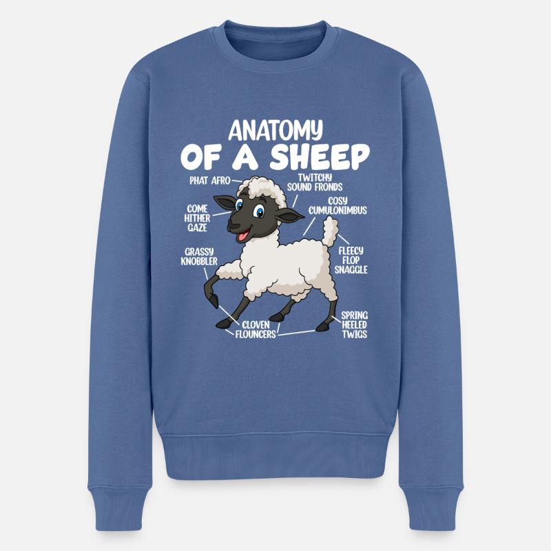 Anatomie eines Schafes - Männer Premium Bio Pullover - Taubenblau