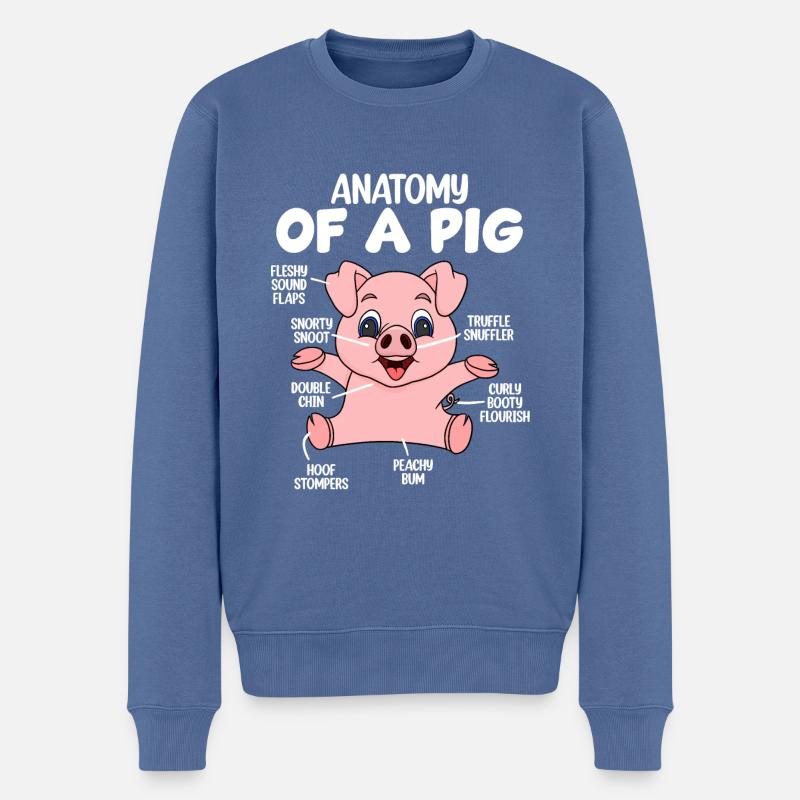 Anatomie d’un cochon - Pull Premium bio Homme - bleu pigeon