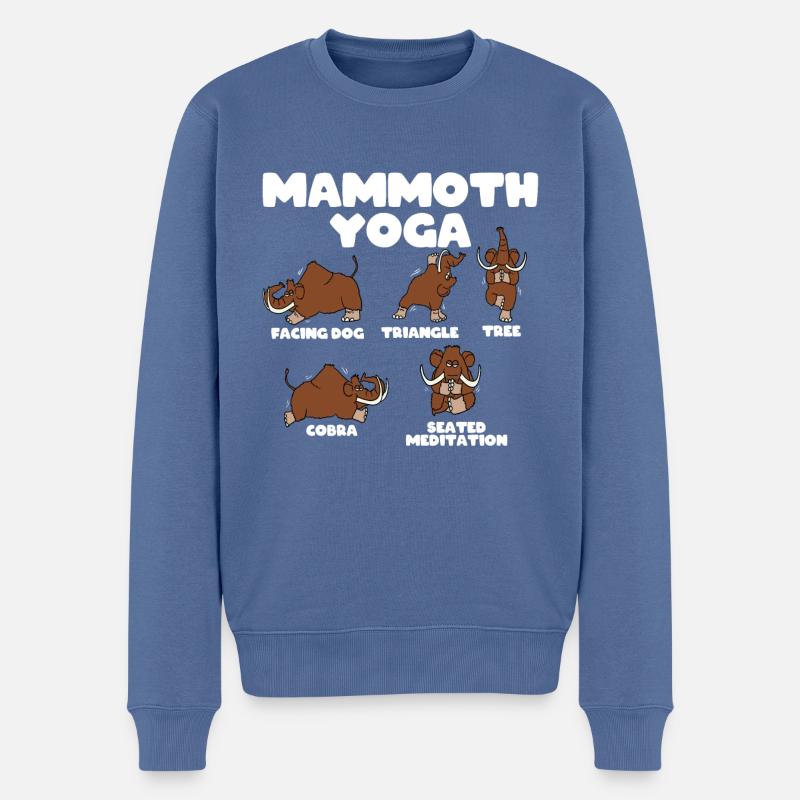 Mammouth Yoga - Pull Premium bio Homme - bleu pigeon
