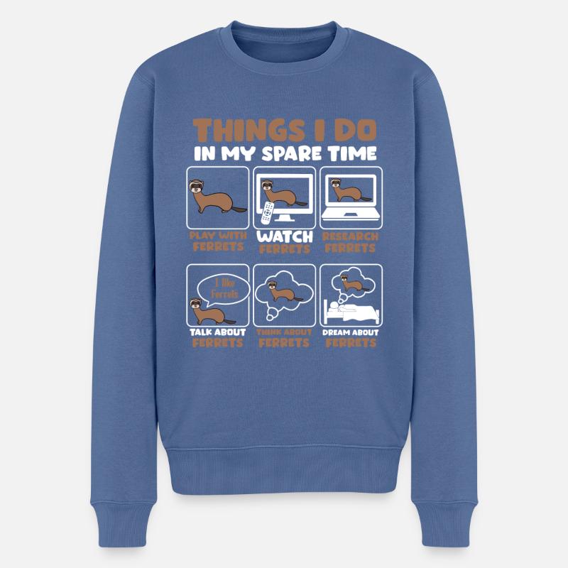 Frettchen - Männer Premium Bio Pullover - Taubenblau