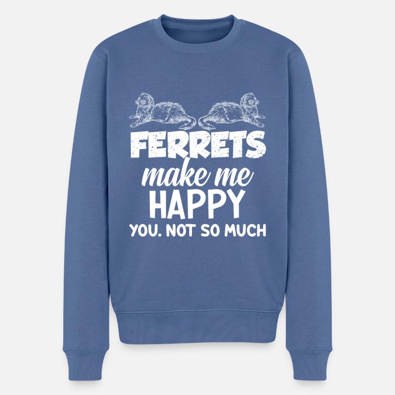 Frettchen - Männer Premium Bio Pullover - Taubenblau
