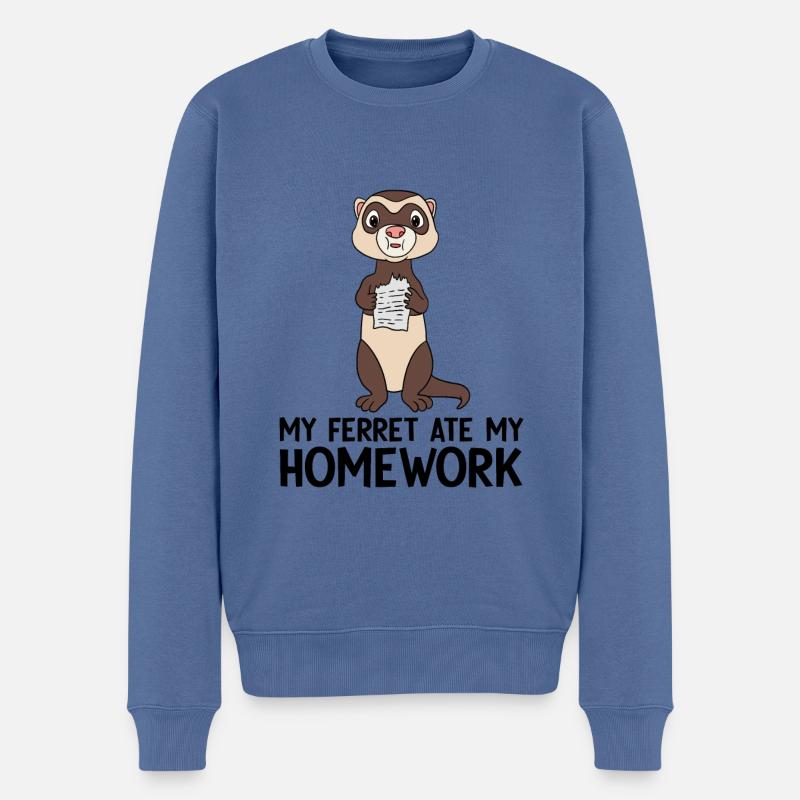 Frettchen - Männer Premium Bio Pullover - Taubenblau