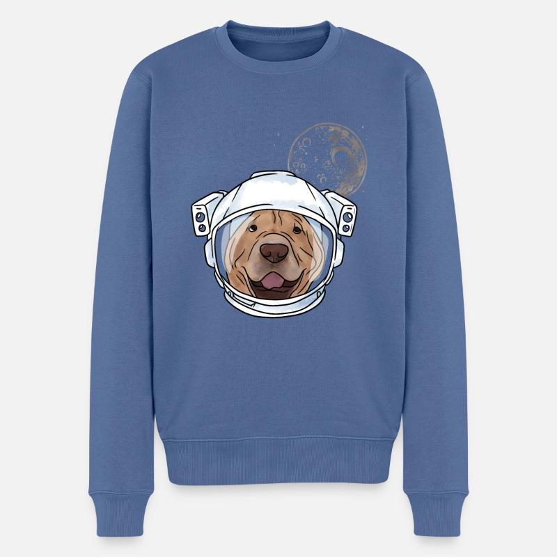 Shar Pei chinois - Pull Premium bio Homme - bleu pigeon