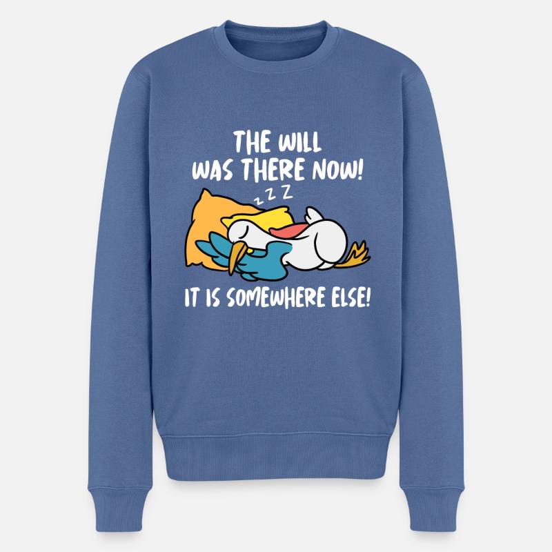 Faultier Faul Motivation - Männer Premium Bio Pullover - Taubenblau