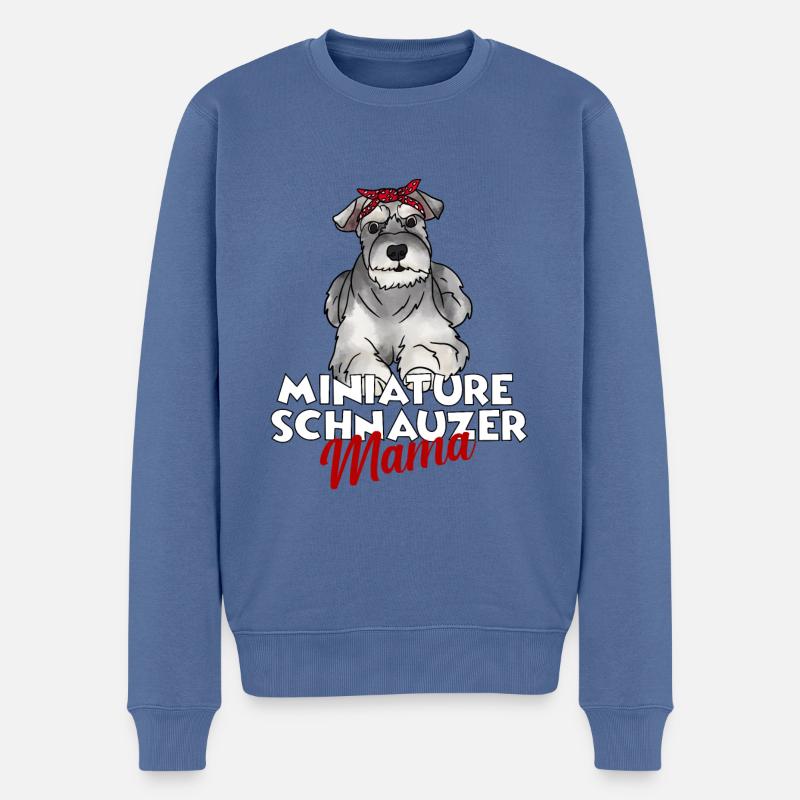 Miniature Schnauzer - Pull Premium bio Homme - bleu pigeon