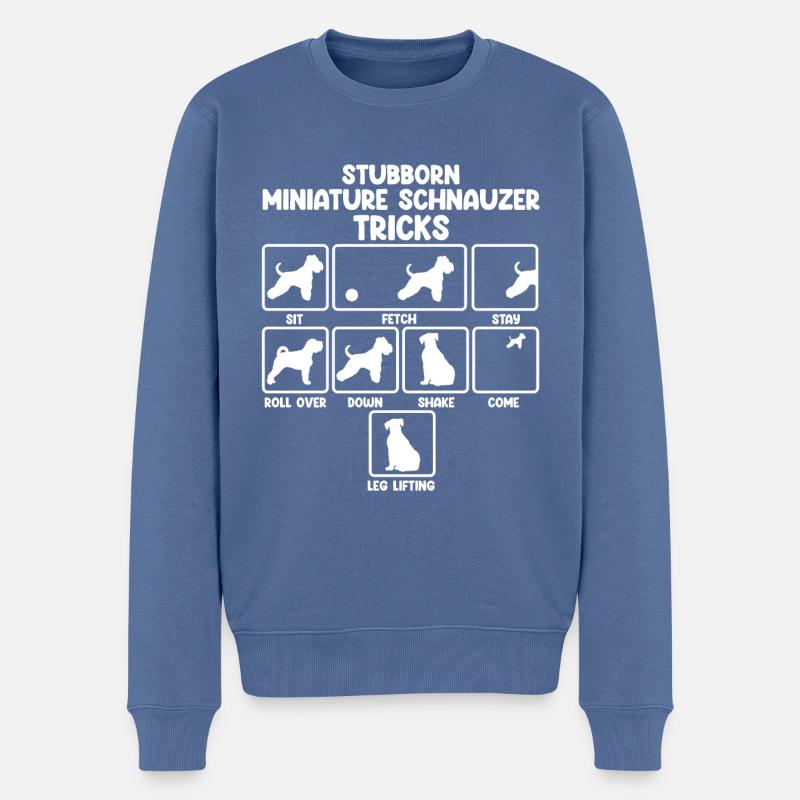 Zwergschnauzer - Männer Premium Bio Pullover - Taubenblau