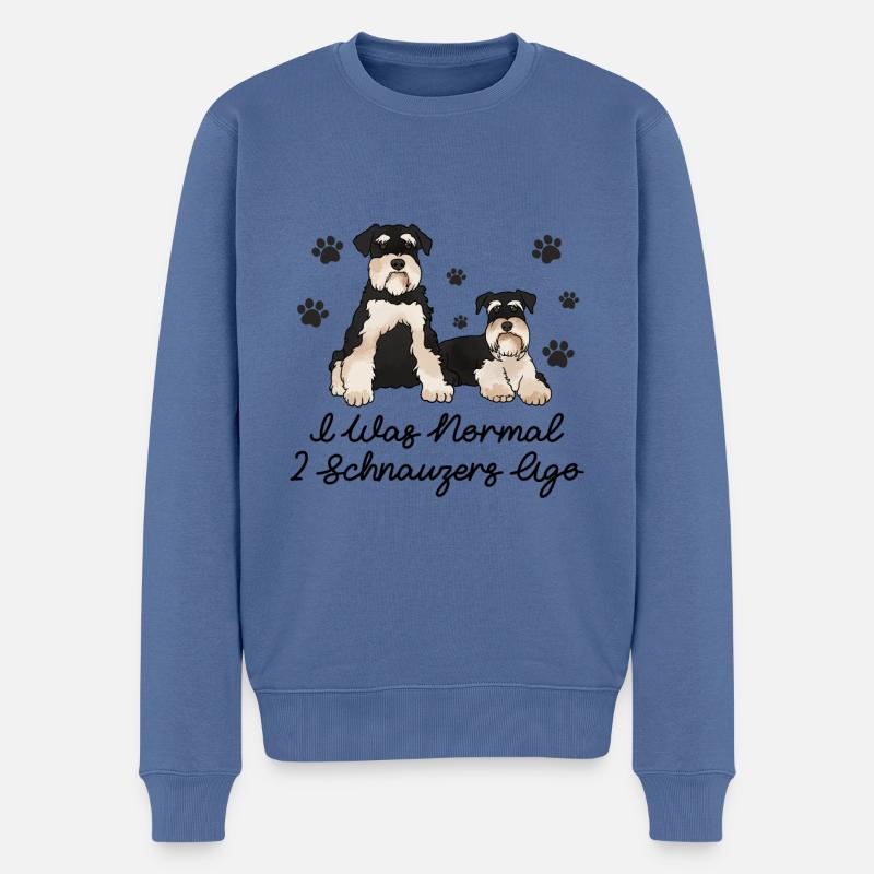 Miniature Schnauzer - Pull Premium bio Homme - bleu pigeon