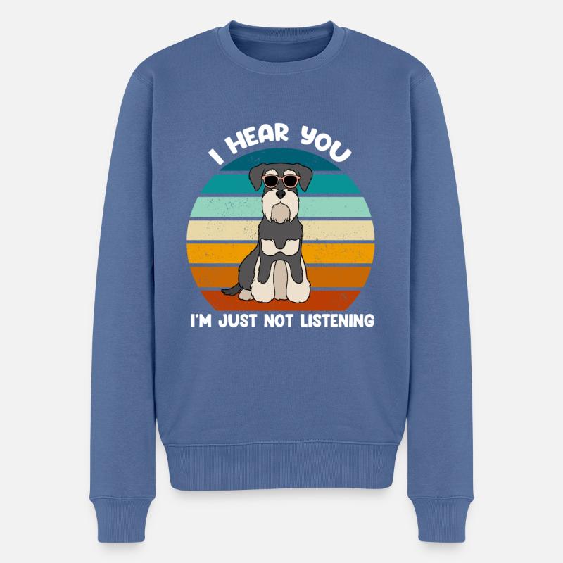 Zwergschnauzer - Männer Premium Bio Pullover - Taubenblau
